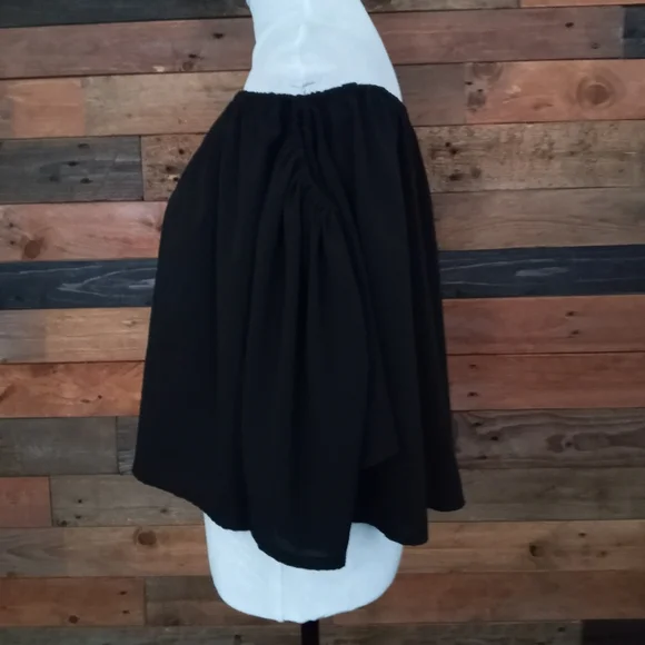 EUC Black Bandeau bell sleeve top - Small - Picture 3 of 7